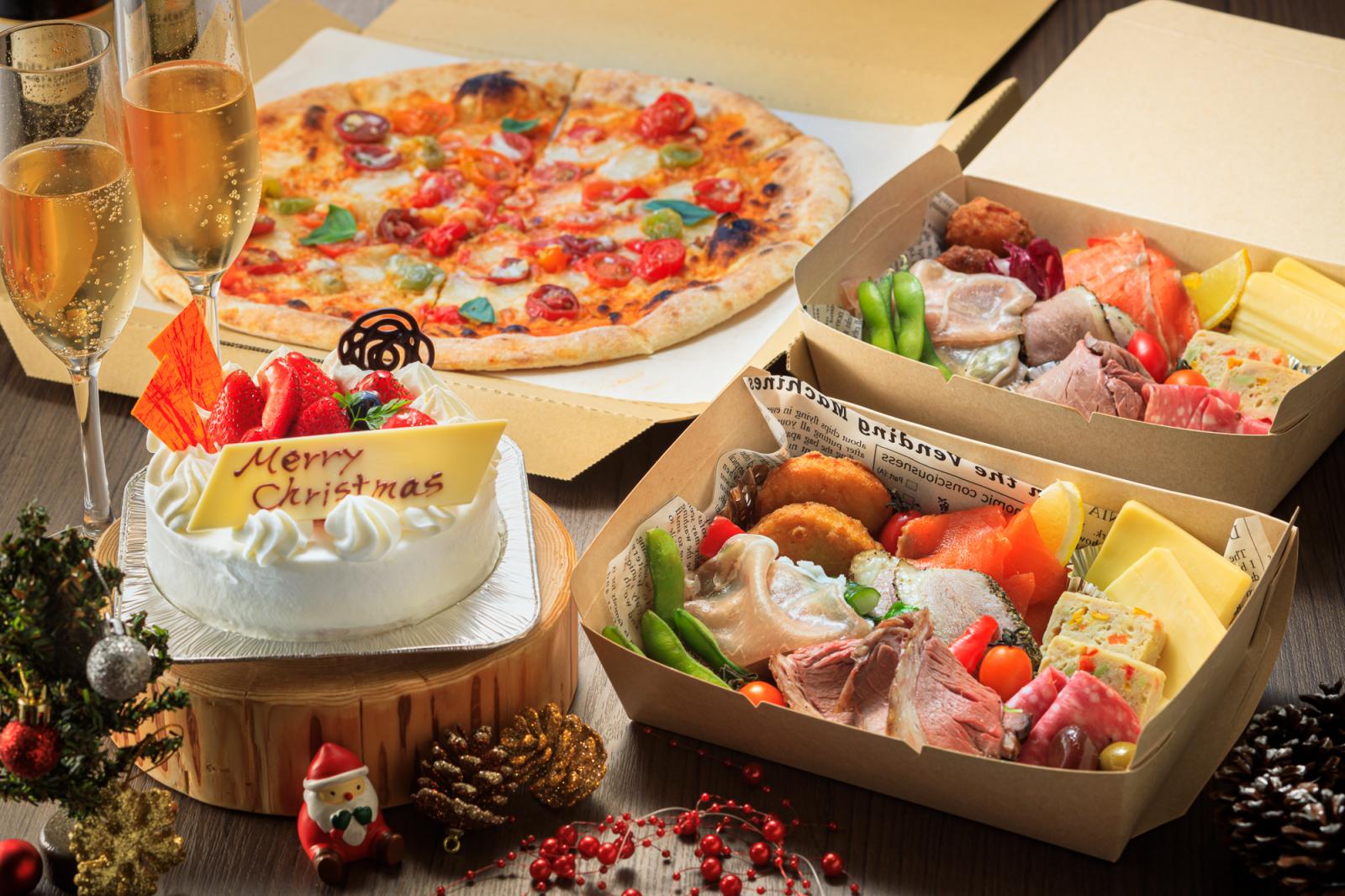 ケーキ&オードブル&窯焼ピザ&シャンメリー